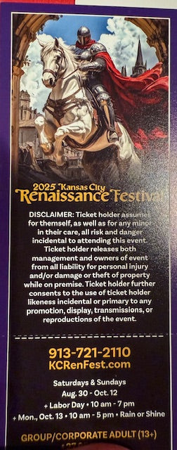 **. SOLD OUT for 2025**. Renaissance Ticket